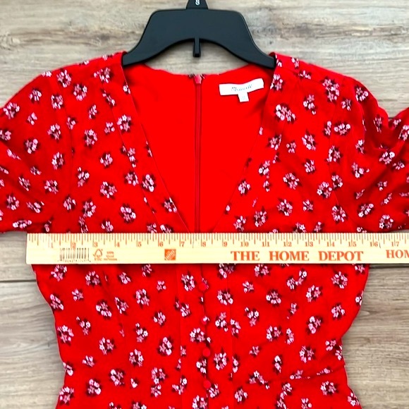 Madewell ‘Little Lillies’ Silk Ruffle-Sleeve Button-Front Dress - Picture 5 of 13